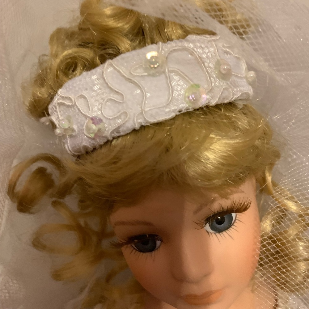 Collectible Porcelain Wedding Doll - Picture 11 of 14